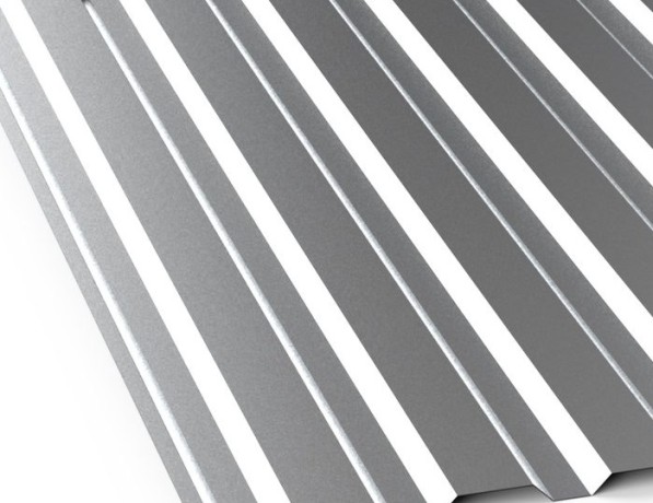 Профнастил стальной стеновой односторонний волна гладкий железный блеск С15 0,6х15х800х940 мм ГОСТ 24045-94 фото